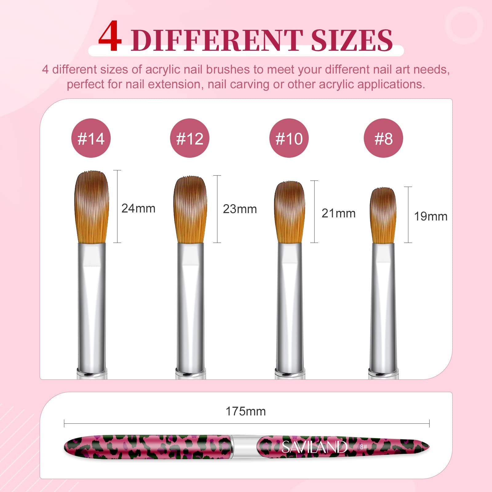 SAVILAND nail brush size 12 for longer extensions with precision