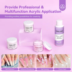 SAVILAND nail brushes set close-up for smooth acrylic application.