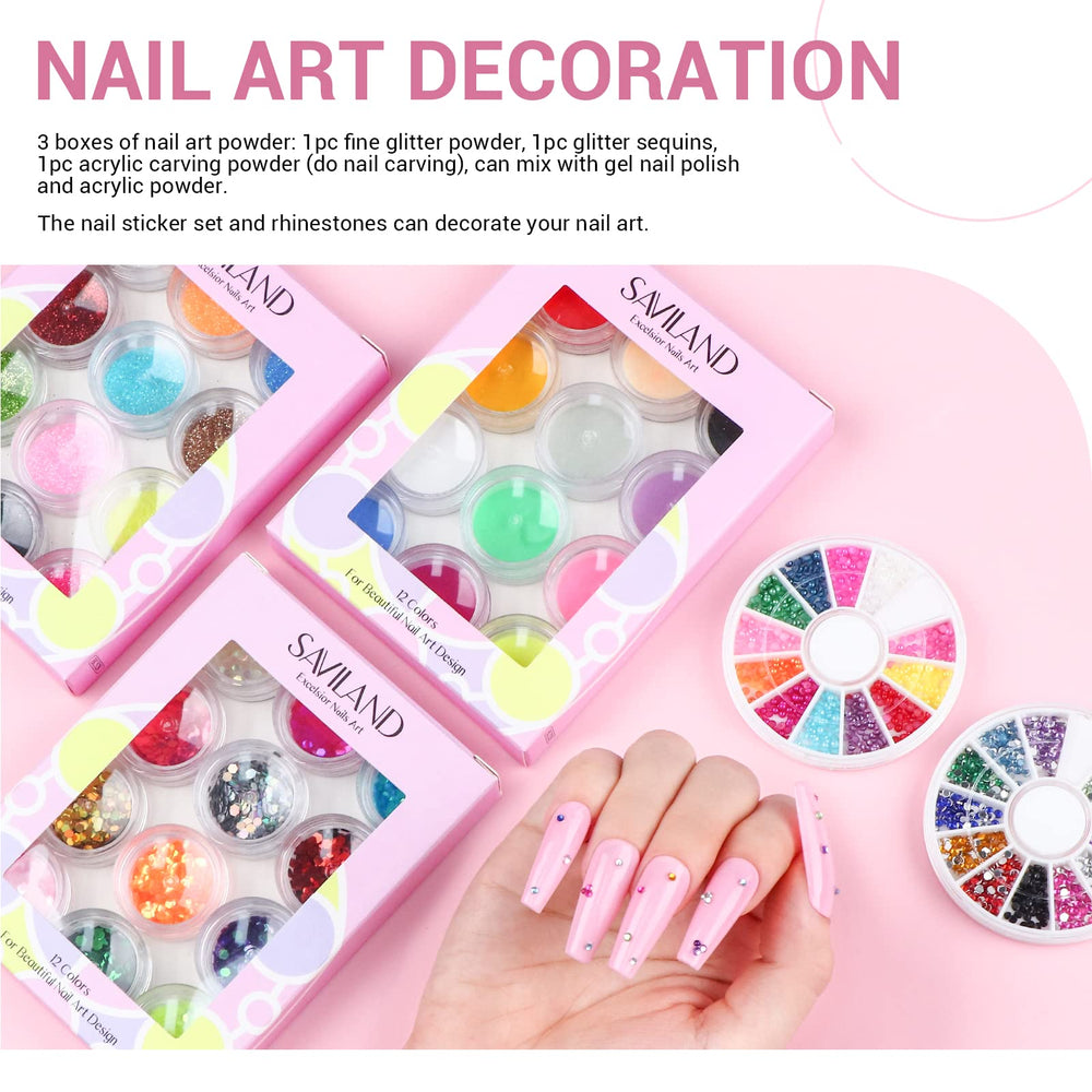 SAVILAND nail decorations pack adds shine and personalization to DIY nails.