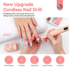 SAVILAND nail drill delivers up to 20000 RPM for precise shaping and polishing.