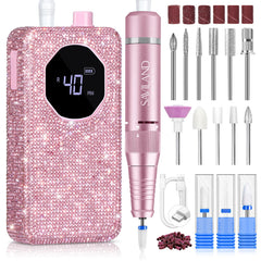 SAVILAND nail drill 40000rpm image highlighting high-speed power for thick acrylic removal.