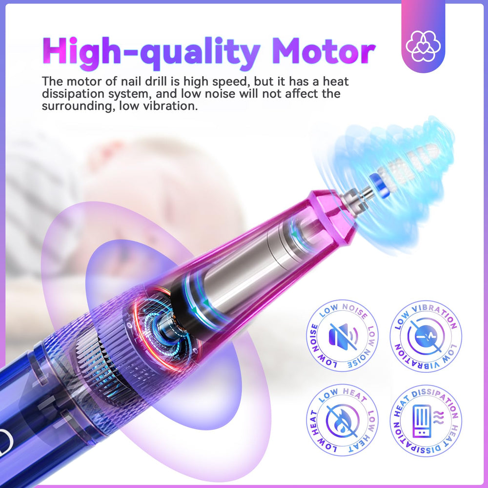 SAVILAND nail drill battery-charging image highlights 4500mAh capacity for long, cordless nail sessions.