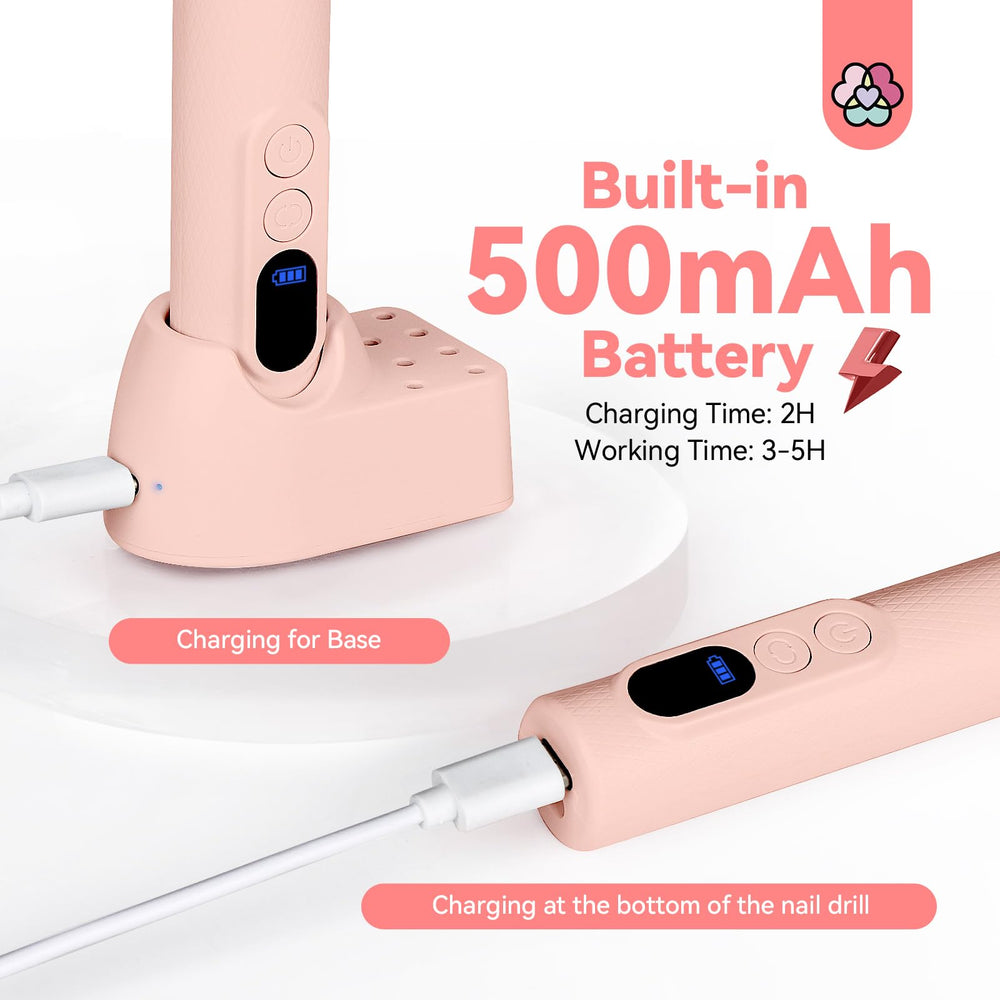 SAVILAND nail drill LED display shows speed, direction and battery status.