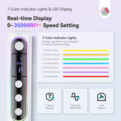 SAVILAND nail drill speed 7-color LED shows adjustable RPM for tailored filing.