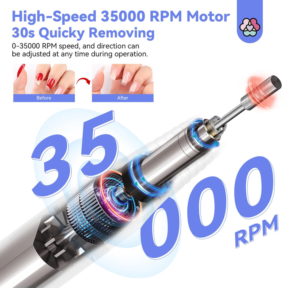 SAVILAND nail drill speed control for customized RPM and tailored manicure sessions.