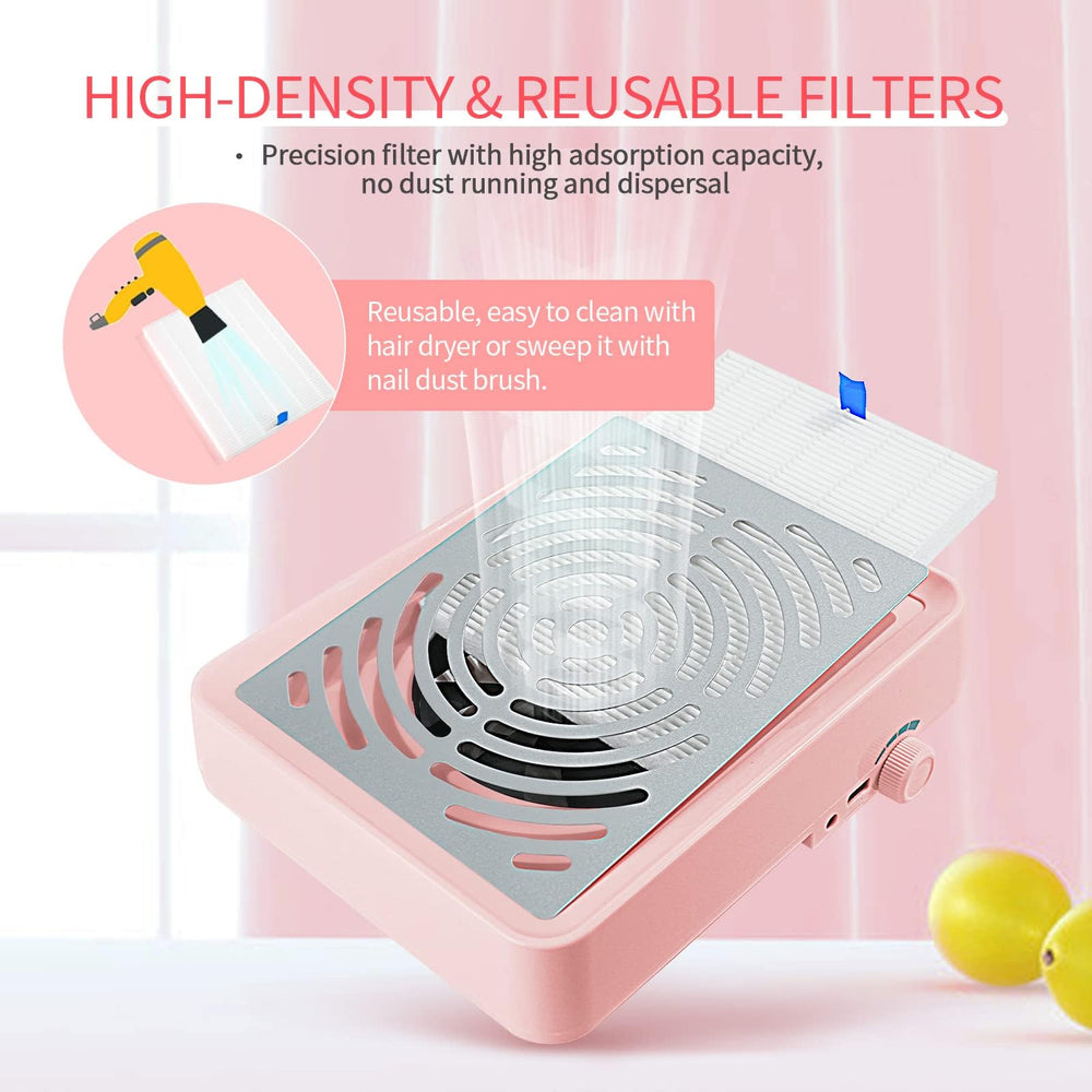 SAVILAND nail dust collector filter pad showcases reusable filter for easy cleanup.
