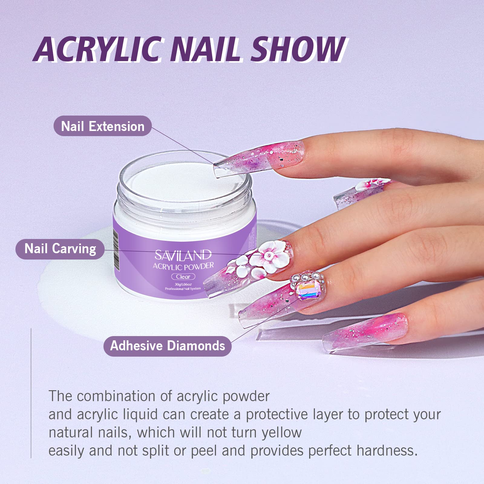 SAVILAND-nail-file-tool essential for shaping and finishing nails after acrylic set.