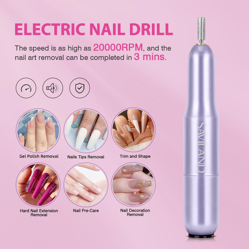 SAVILAND nail-glue-gel 4-in-1 shown as adhesive, foundation gel, and rhinestones gel.