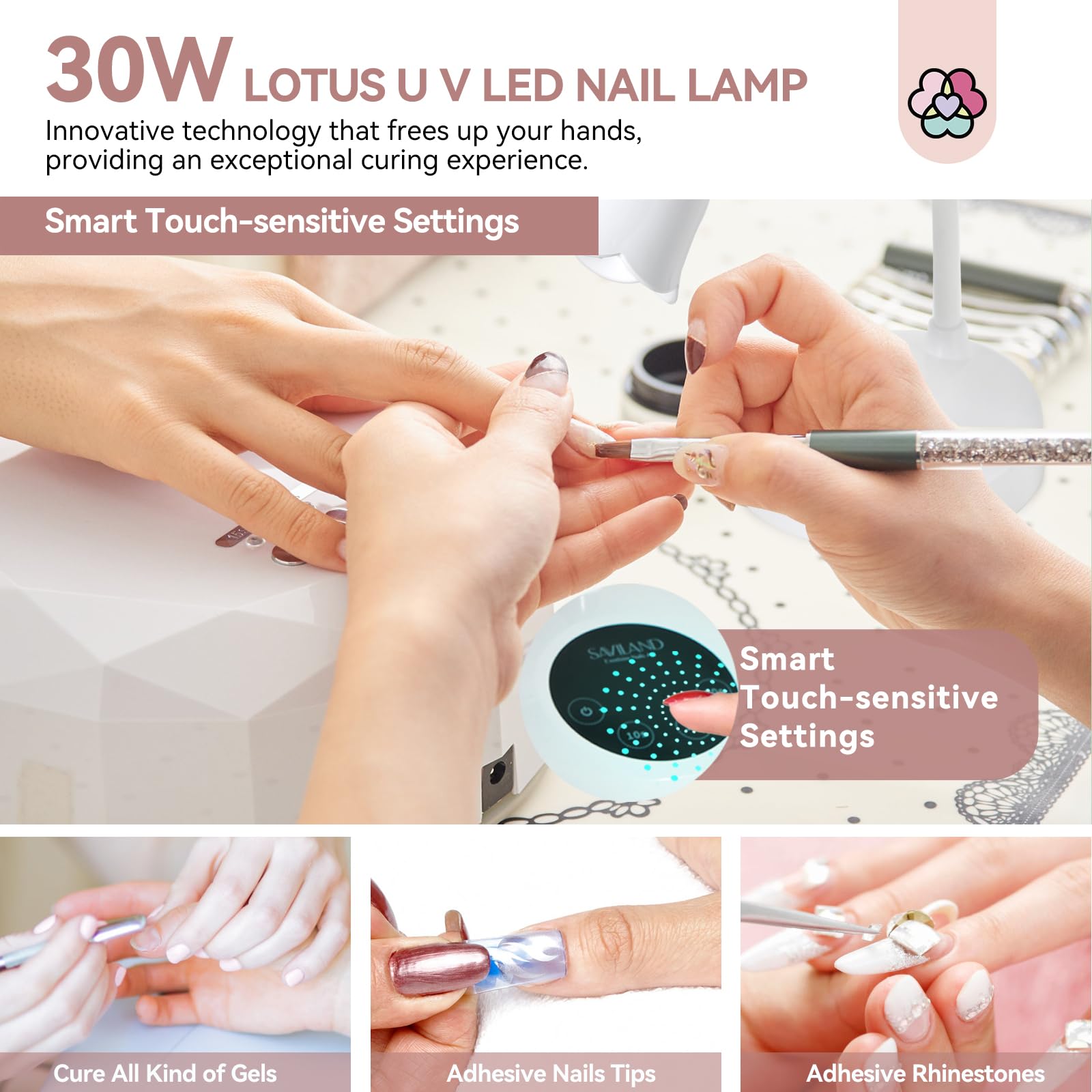 SAVILAND nail lamp 3 timers 10s 30s 60s for accurate curing
