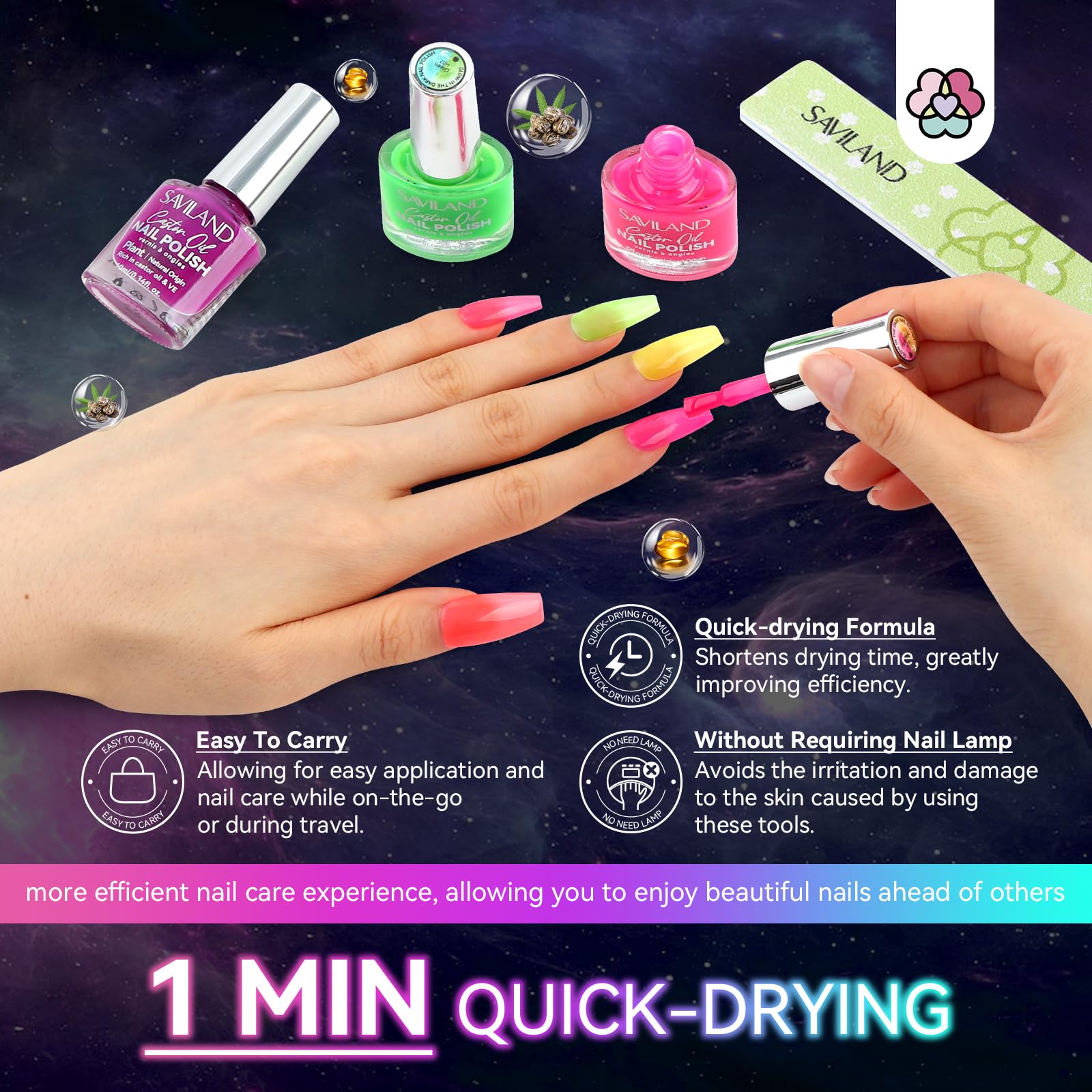 SAVILAND nail polish brush close-up for precise application