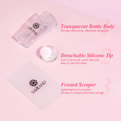 SAVILAND plastic-scraper helps precise polish application.