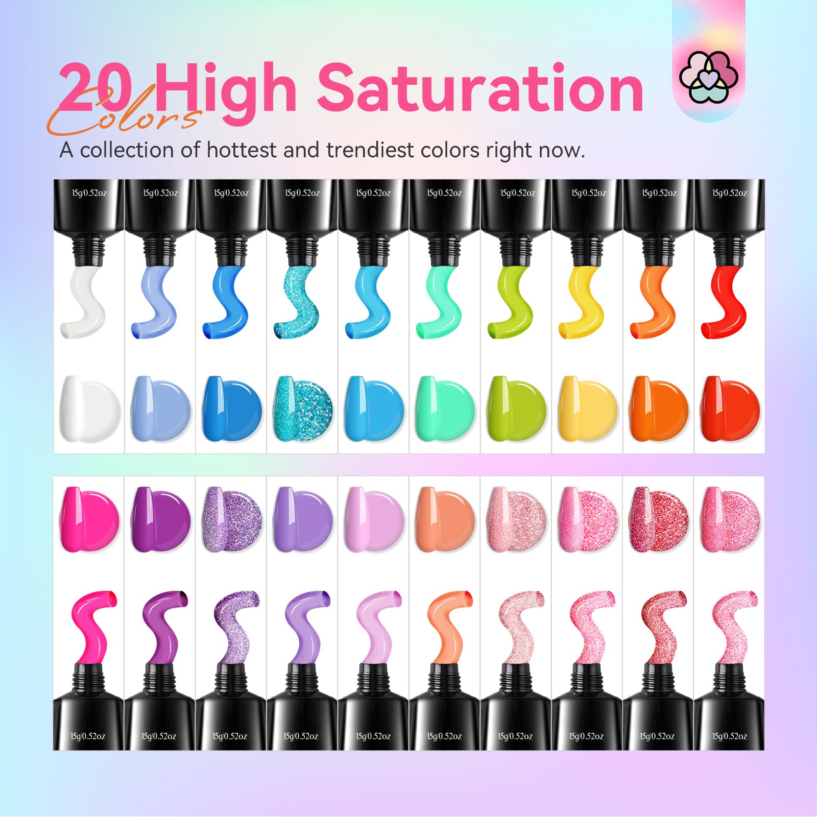SAVILAND glitter color poly gel for sparkling manicures and festive looks