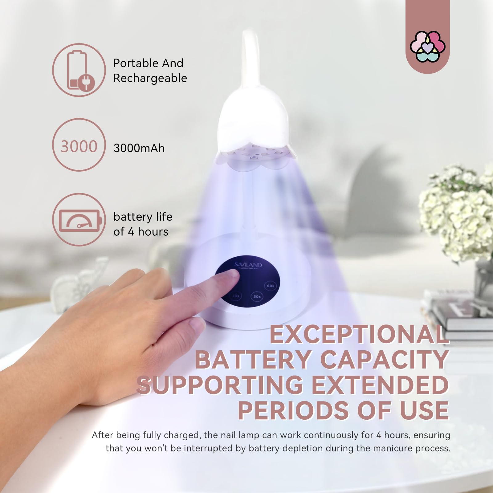 SAVILAND portable nail lamp suitable for home or travel