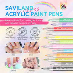 SAVILAND precision fine-tip nails pens for clean lines and detailed accent work.