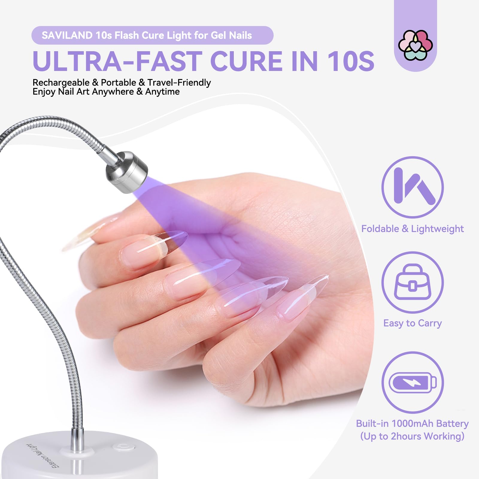 SAVILAND rechargeable 1000mAh battery for cordless nail care.
