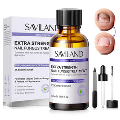SAVILAND SSPro X dual-active-formula bottle close-up for healthier-looking nails.