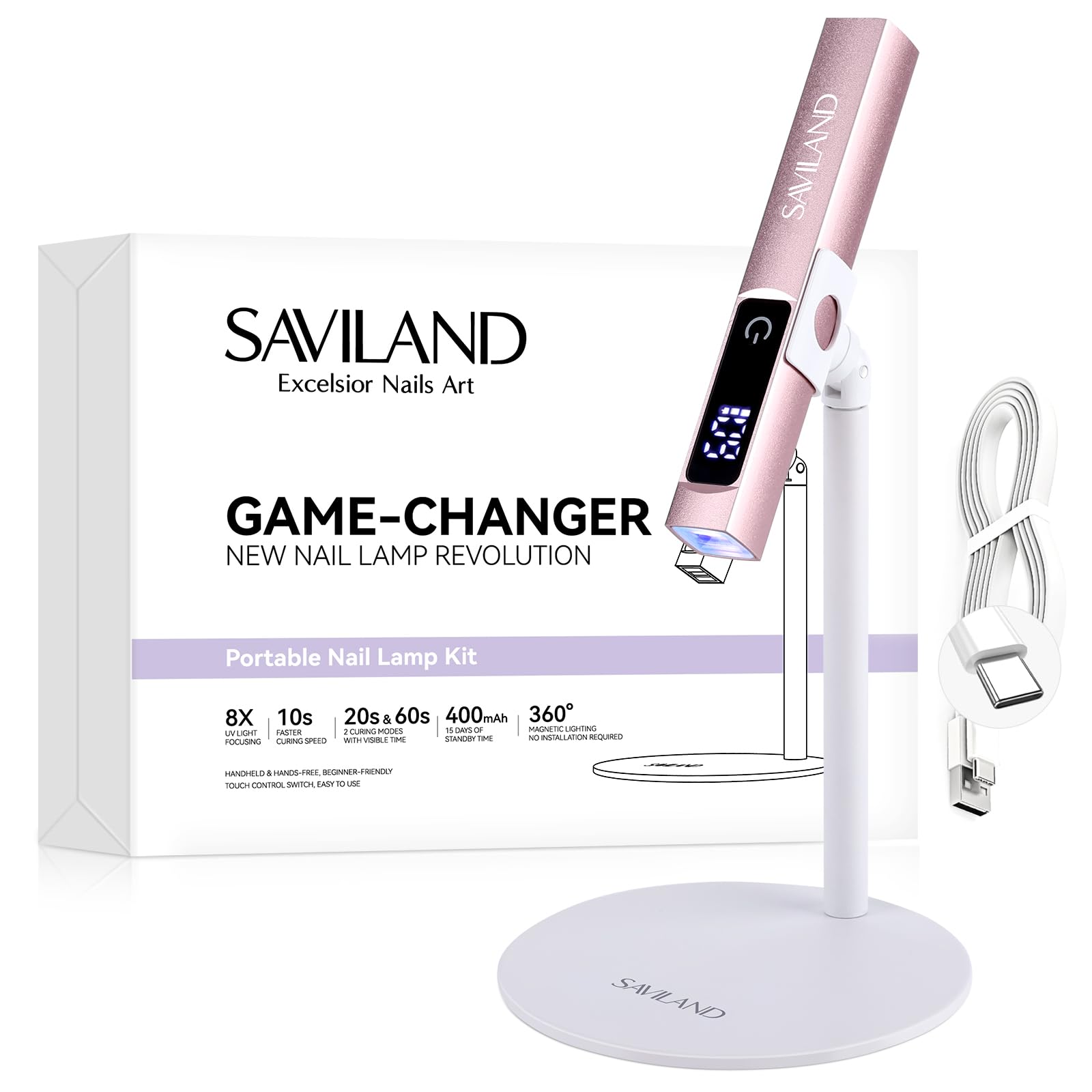 SAVILAND SSPro X UV light shows 10s flash cure for rapid gel nails at home