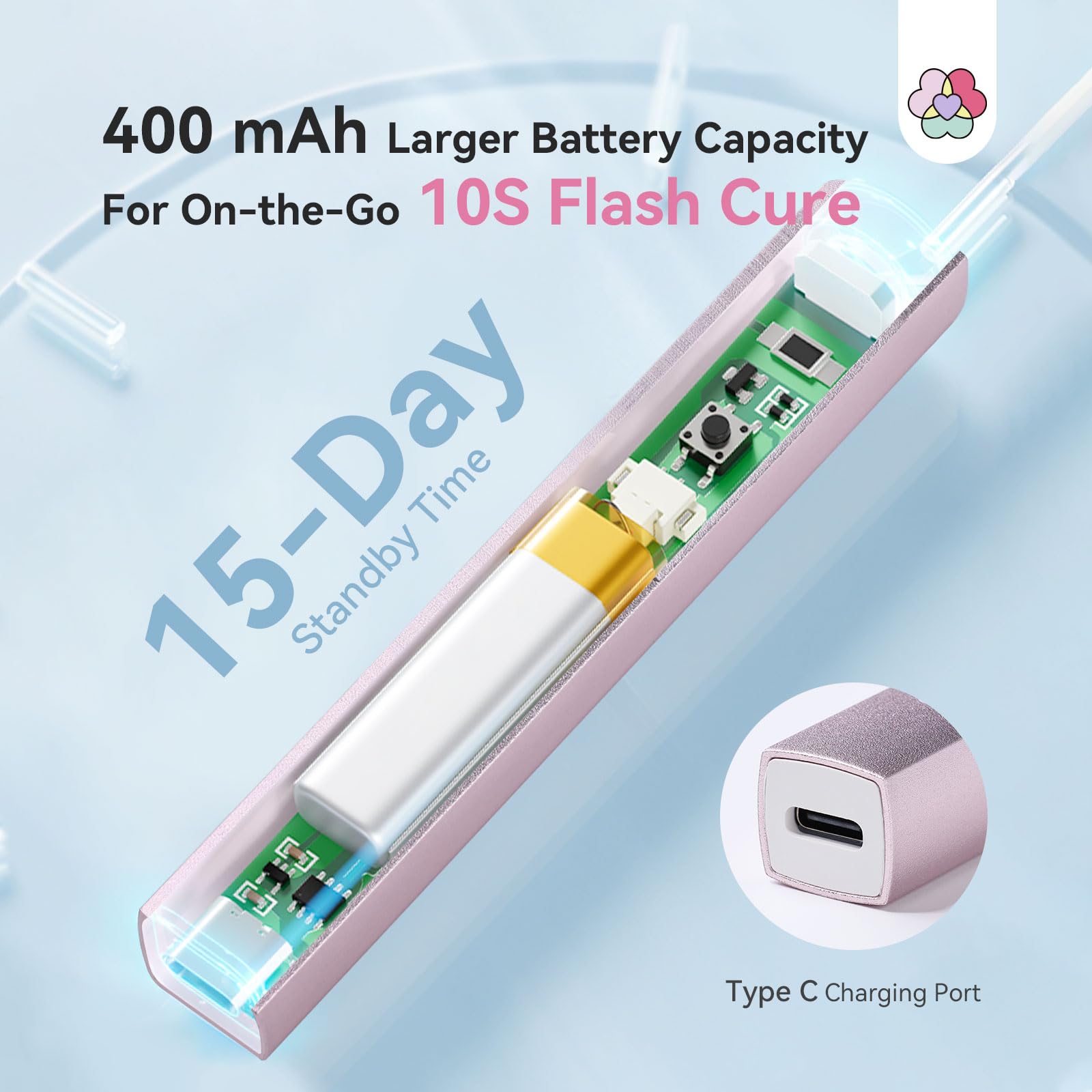 SAVILAND SSPro X rechargeable 400mAh battery enables on-the-go nail touch-ups