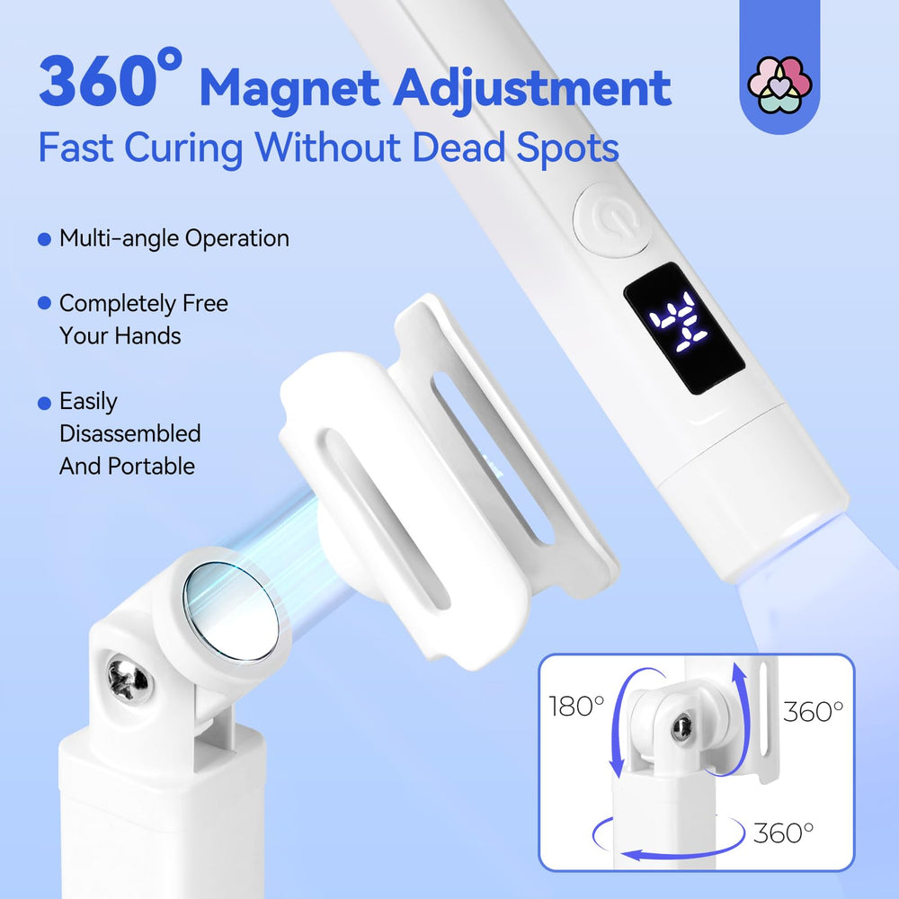 SAVILAND White 9W nail light shows 180mAh battery for extended cordless use.