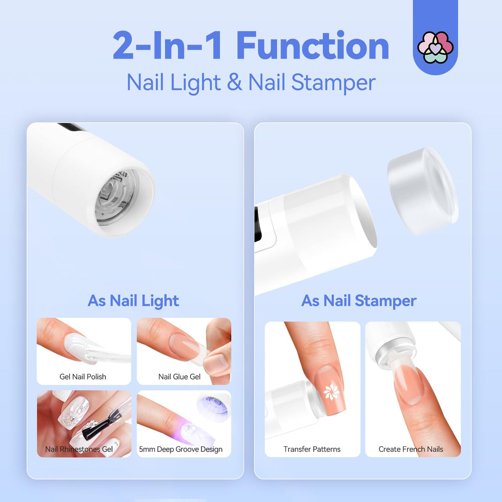 SAVILAND White 9W nail light with Type-C charging for versatile power options.