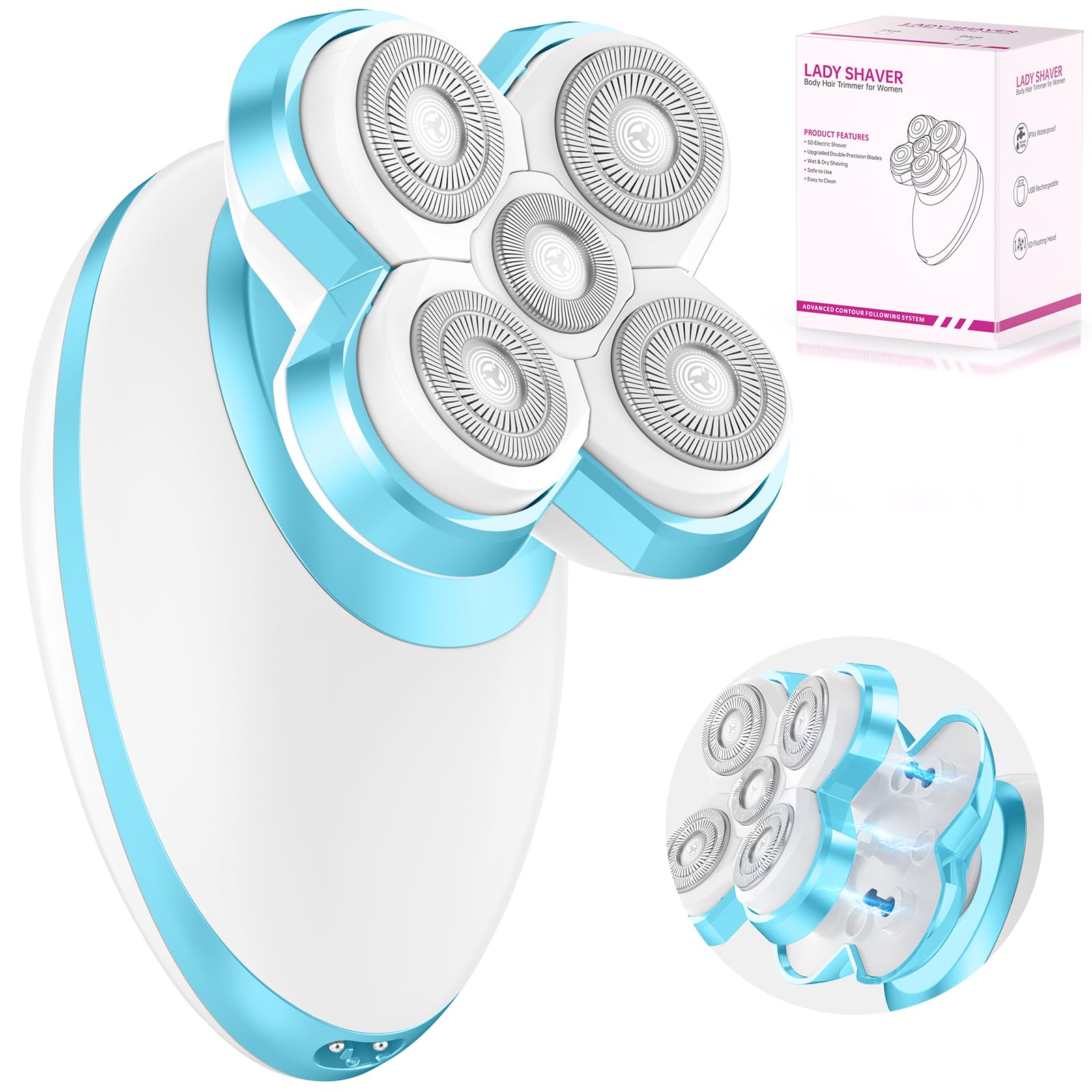 Sawkism magnetic-head electric razor enables easy cleaning and maintenance.