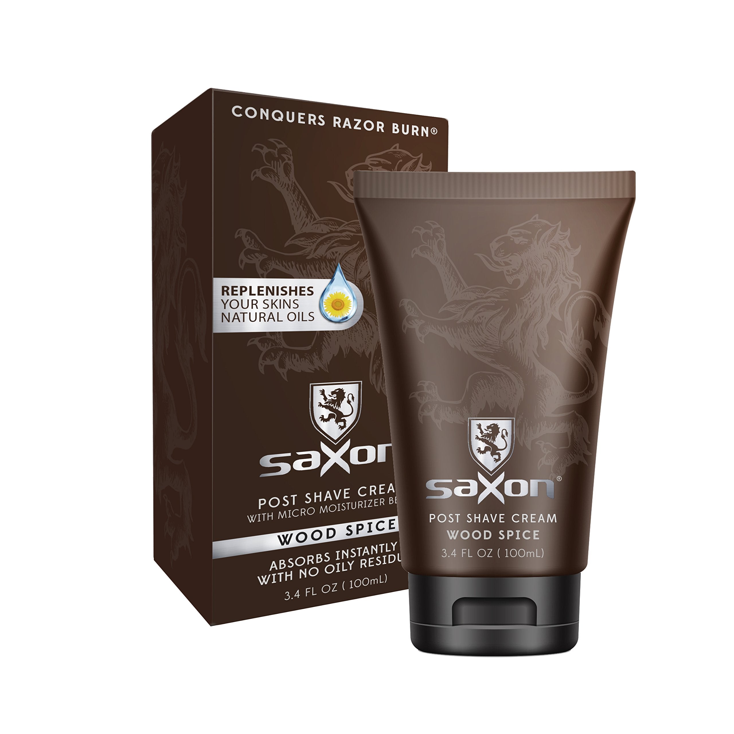 Saxon Post Shave Cream micro moisture beads soothe and condition skin after shaving.