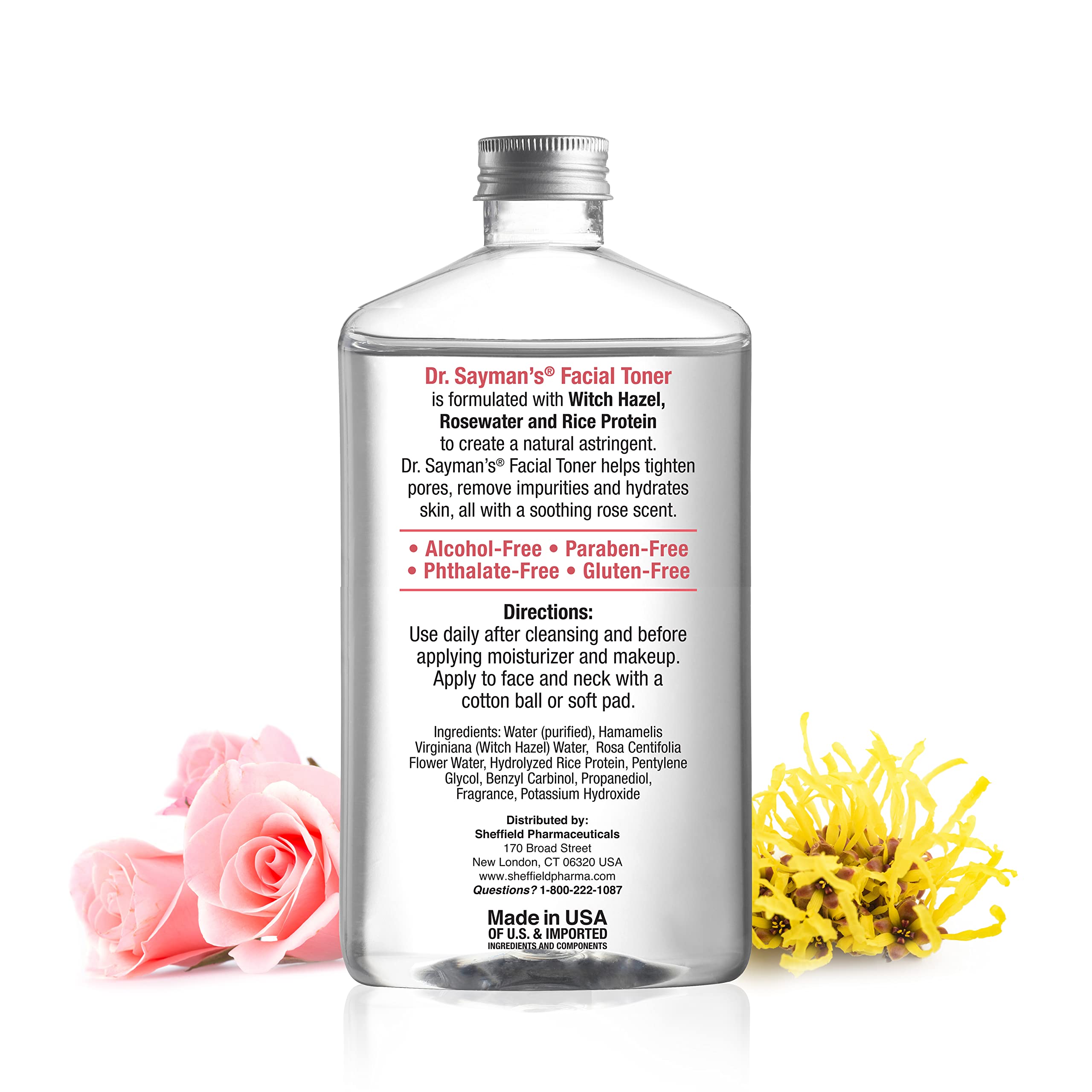 Sayman Salve toner being applied with a cotton pad for cleansing.