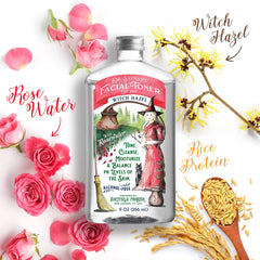 Close-up of witch hazel ingredient in Dr. Saymans toner formulation.