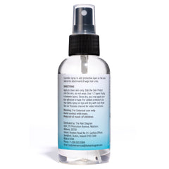 Scalp protection close-up demonstrates sweat and oil barrier during wear.