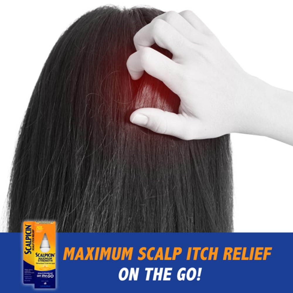Scalpicin label close-up confirms 1% hydrocortisone anti-itch formula.
