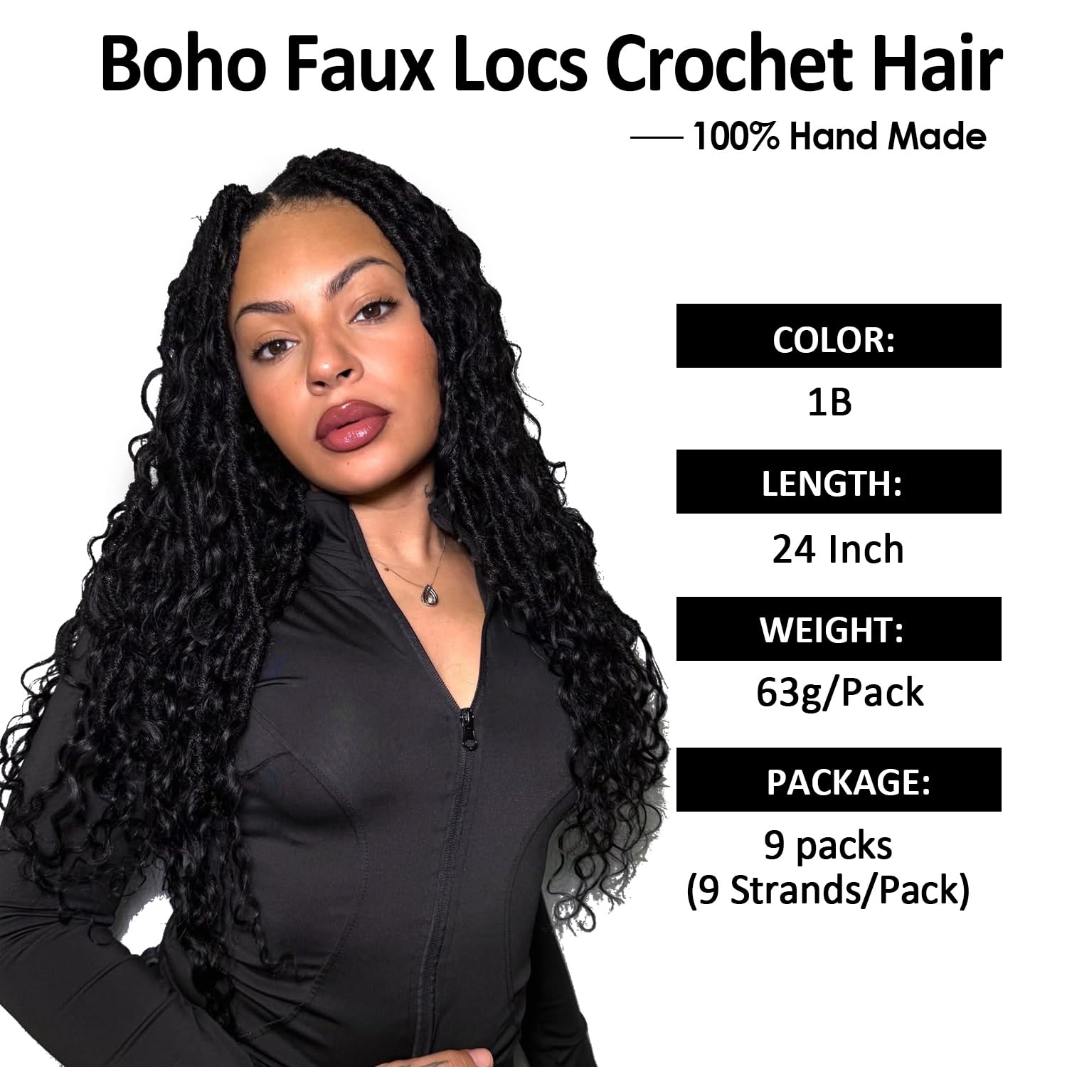Scanbos Boho Locs packaging shows nine packs for full-head coverage.