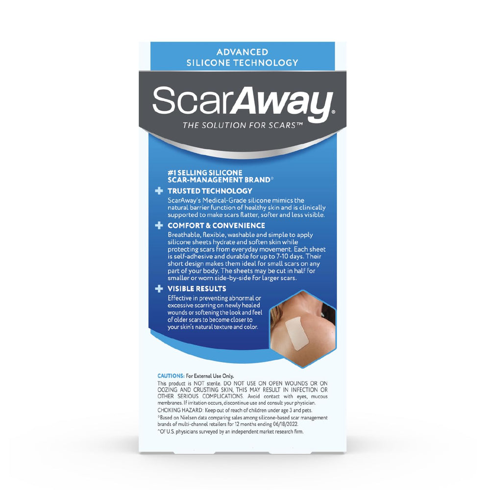 ScarAway Reusable silicone scar sheets water-resistant design supports long wear.