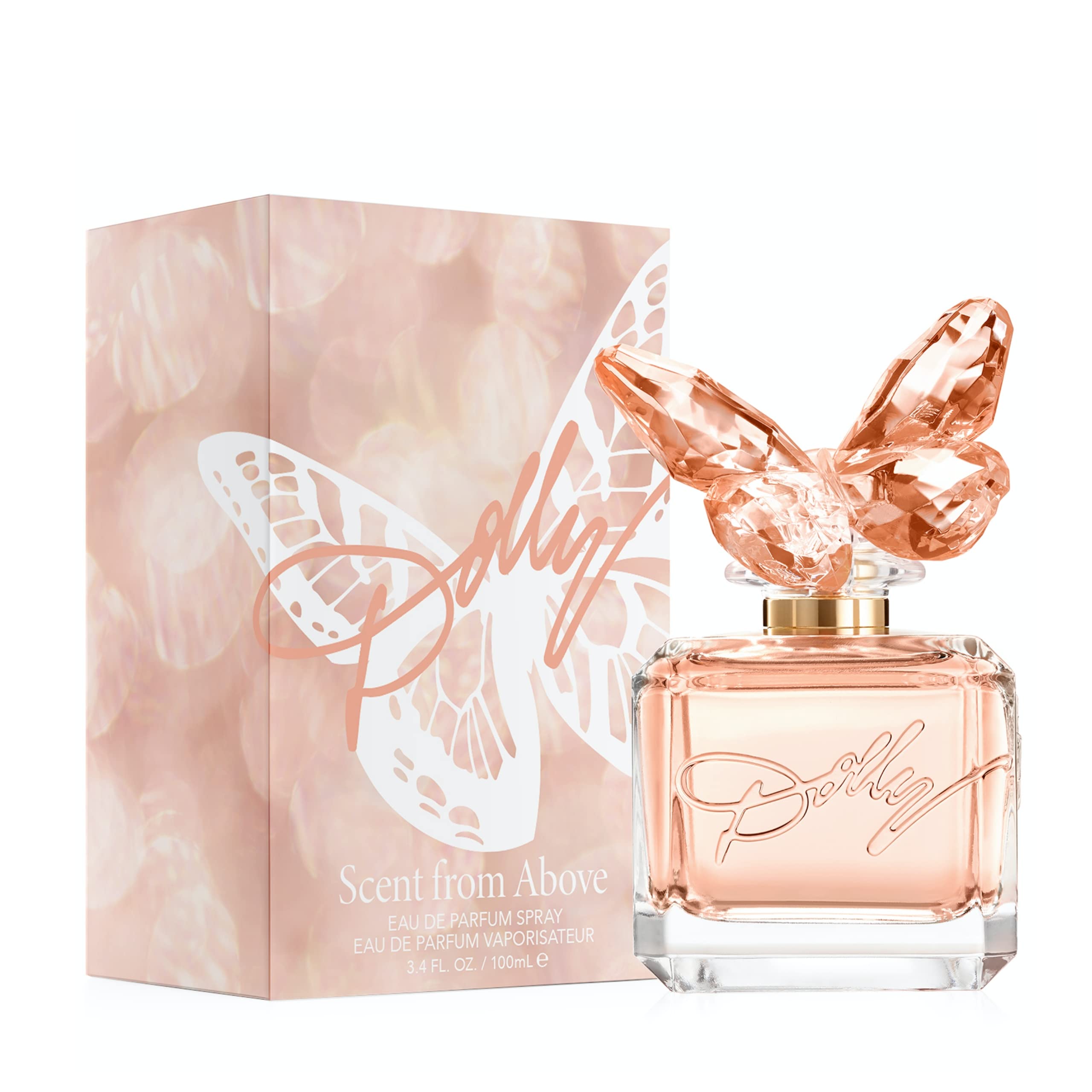 SCENT BEAUTY Dolly Parton Scent from Above bottle in purse demonstrates portable size.