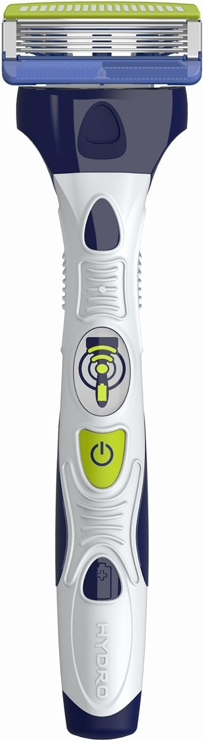 Schick Hydro 5 Power Select blade cartridge installed for consistent blade performance and closeness.