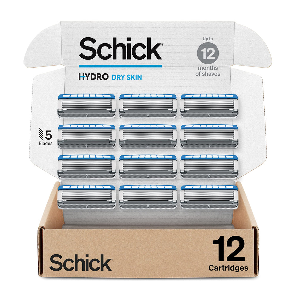 Schick Hydro Dry Skin razor refill close-up with comfort coating for smooth glide