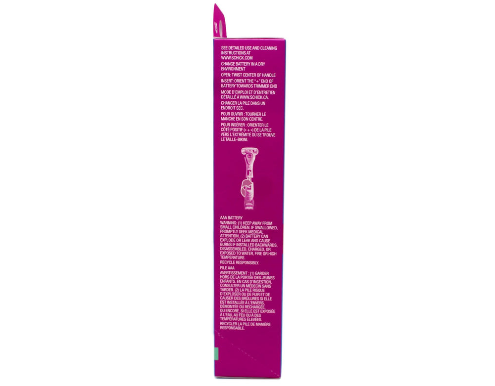 Schick Hydro Silk TrimStyle with Hydra-Boost serum highlights hydrating formula for irritation-free skin