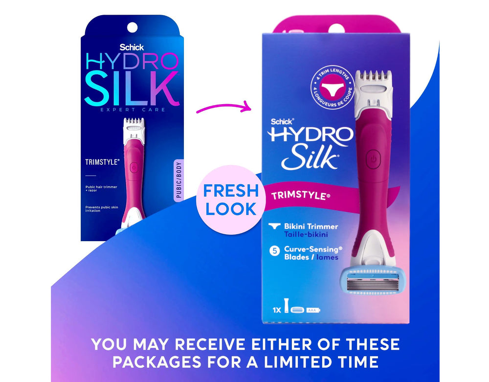 Schick Hydro Silk TrimStyle skin protection coating reduces friction during trimming and shaving