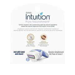 Schick Intuition 4-blade pivoting head close-up for contour-friendly glide.