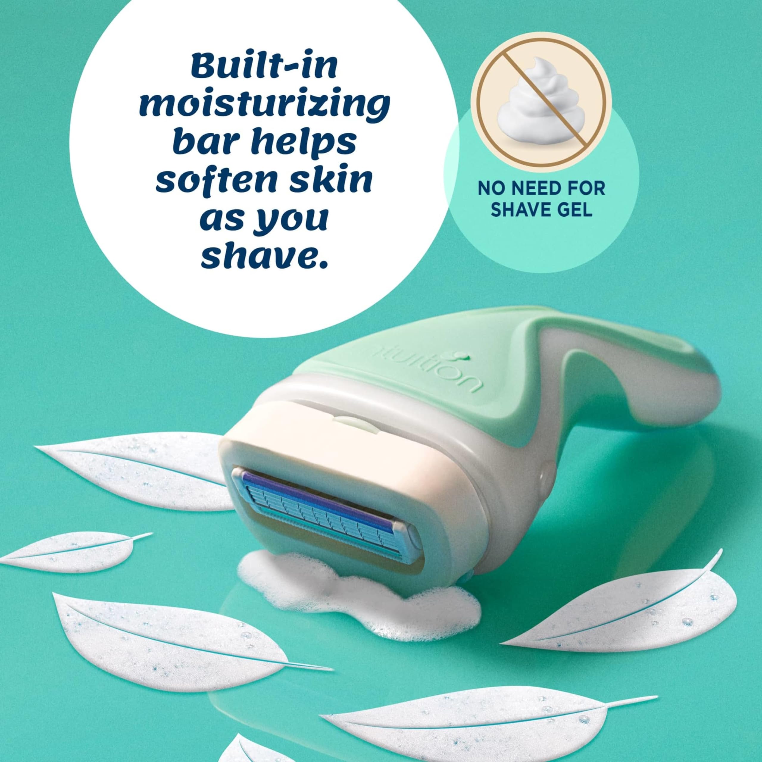 Schick Intuition aloe+vitamin E solid moisturizes skin during shaving.