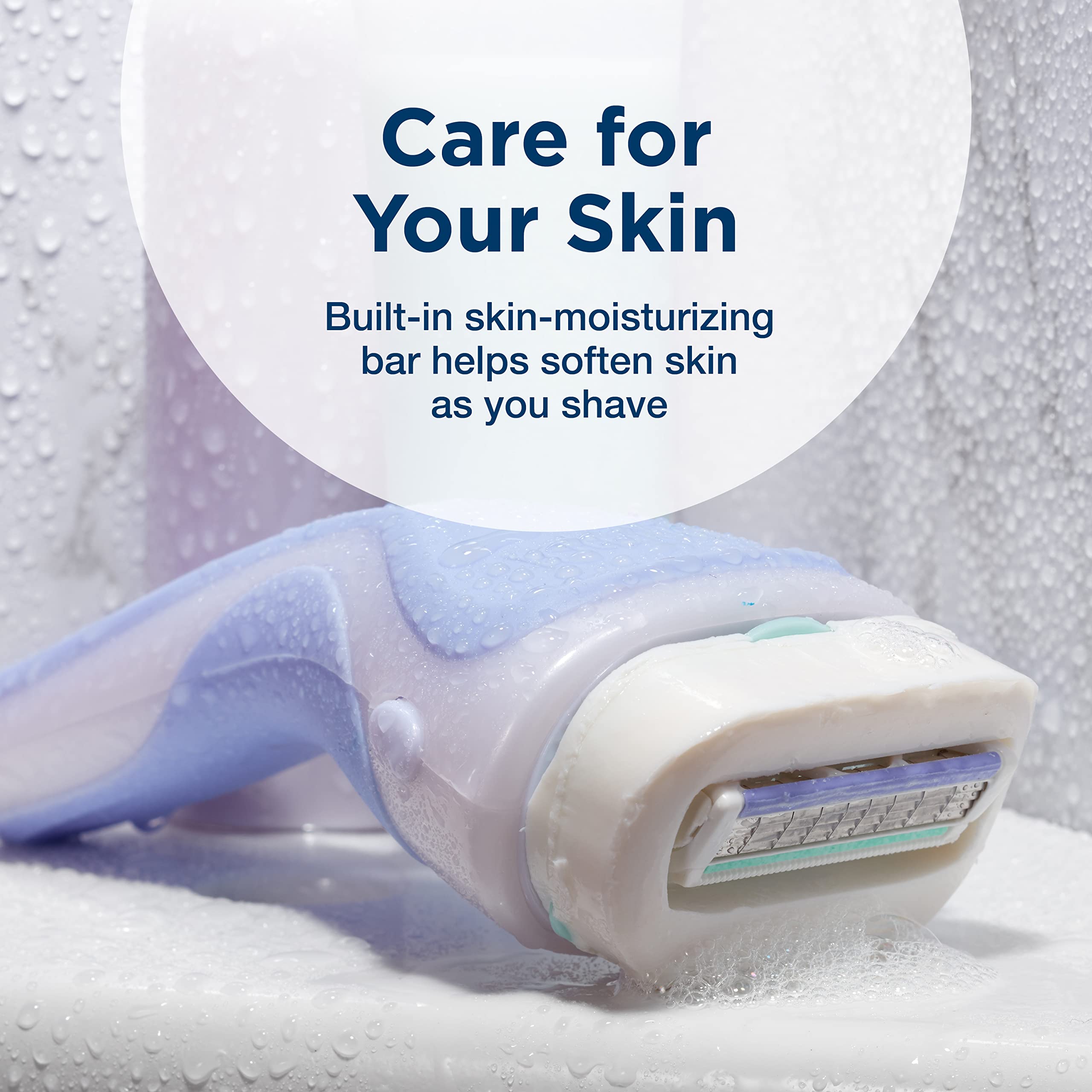 Schick Intuition four-blade refill with pivoting head, contour-hugging shave.