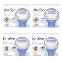 Schick Intuition blade cartridge close-up showing German-made precision for gentle, smooth shaving.