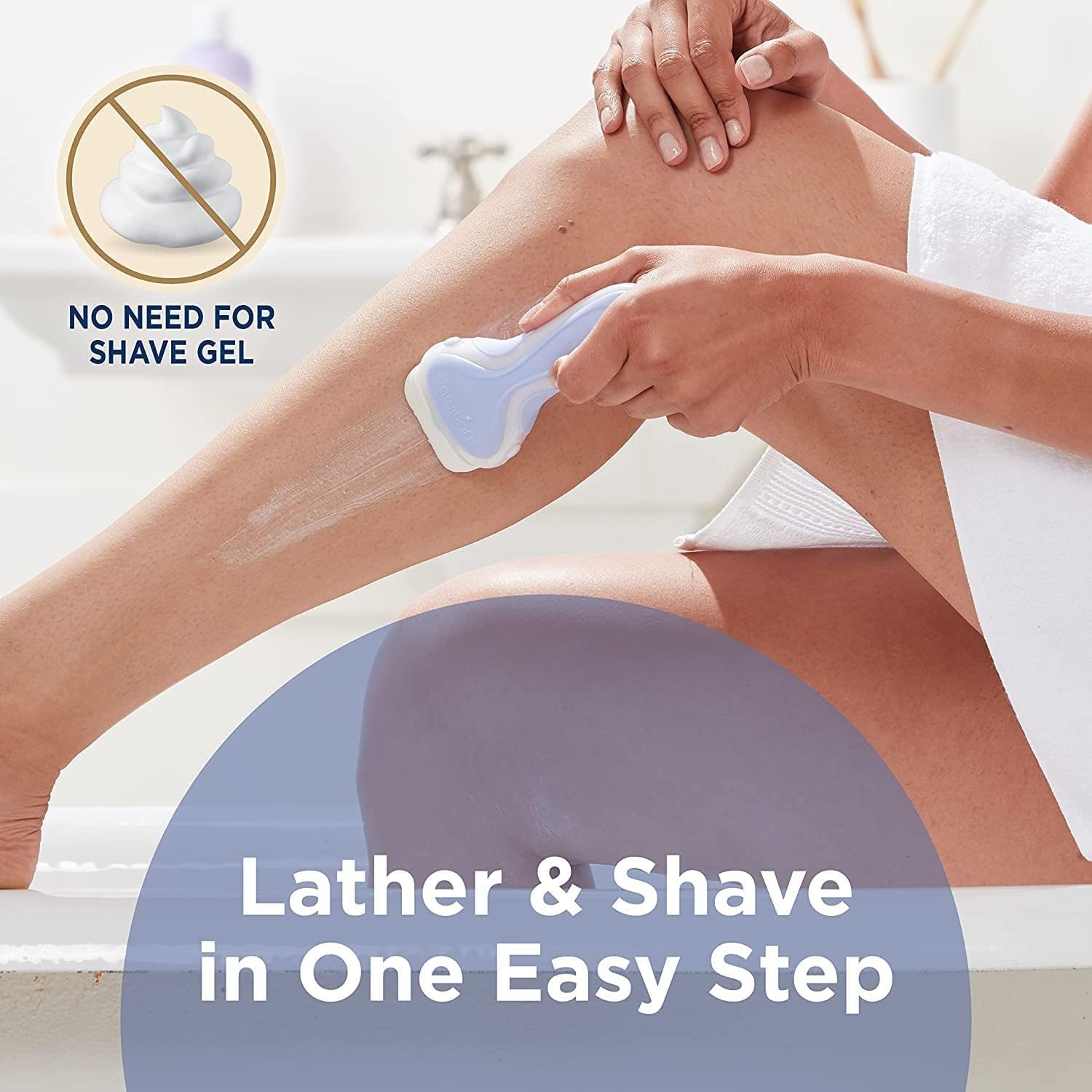 Schick Intuition no shaving gel needed for a one-step shave.