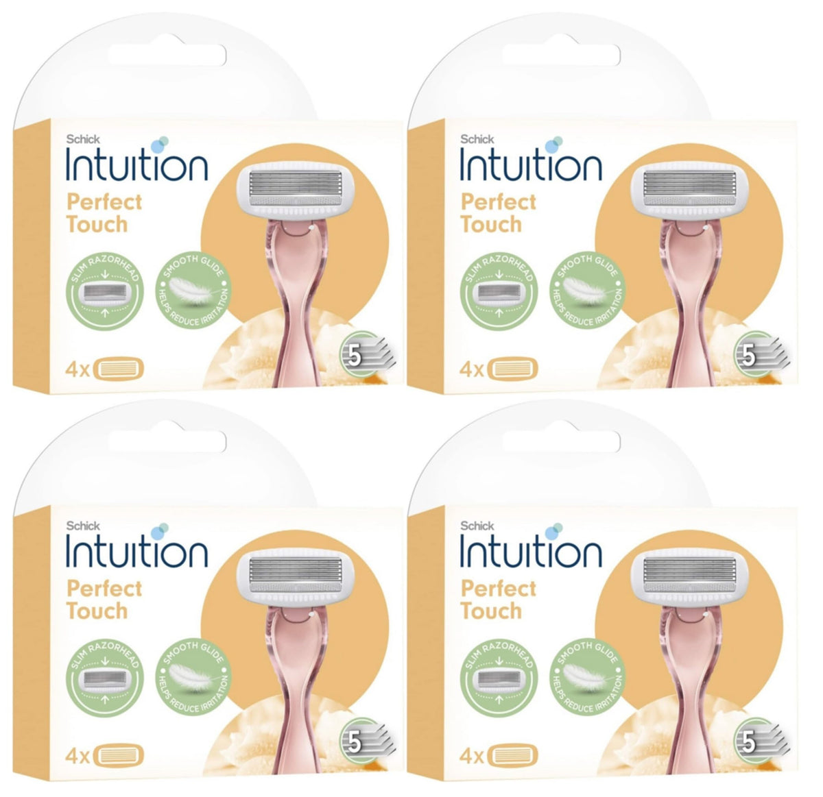 Schick Intuition Perfect Touch razor refills 4-pack for consistent daily shaving