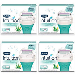 Schick Intuition blade refills shown in ready-to-use packaging with aloe