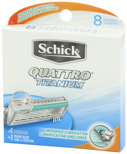 Schick Quattro edging blade detail enables precise contour shaving.