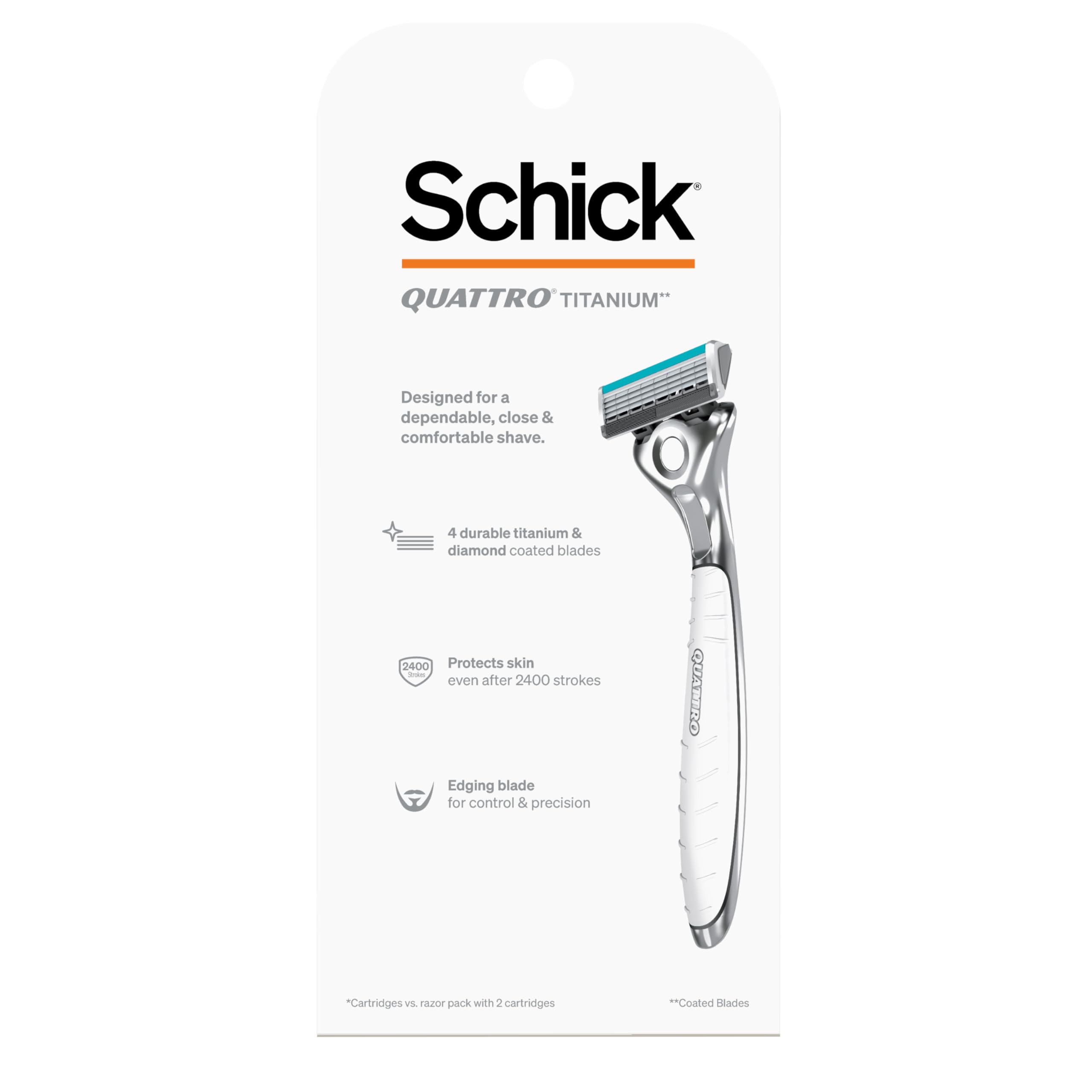 Schick Quattro Titanium close-up during shave for a smooth glide
