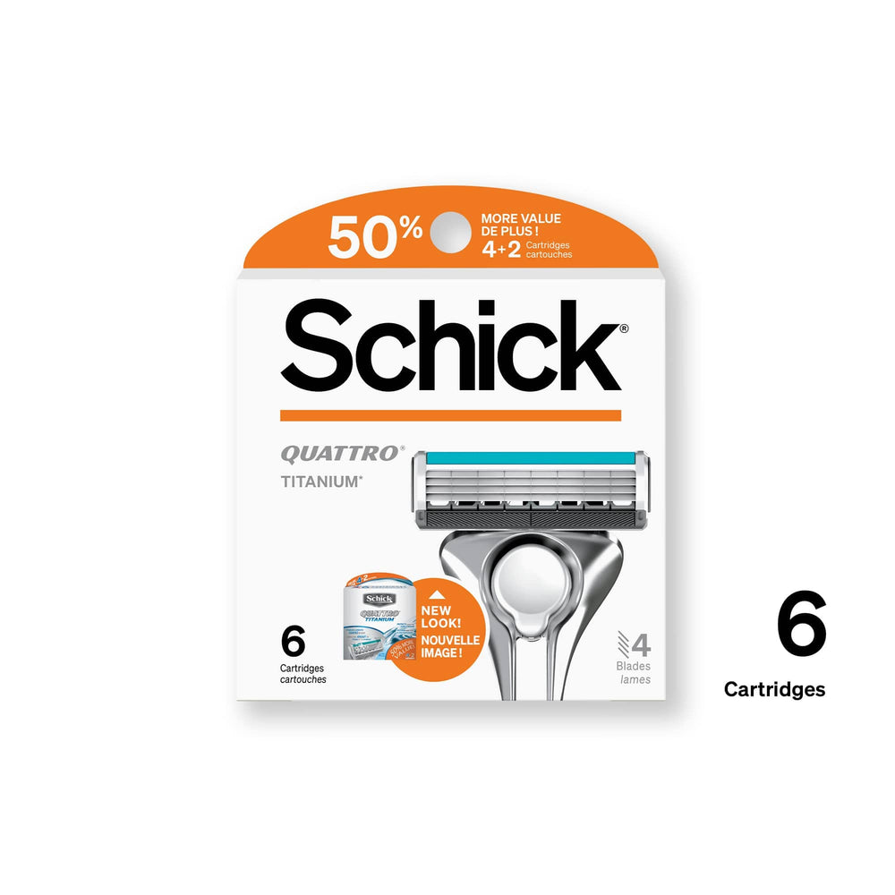 Schick Quattro refill easy change, quick swap between shaves.