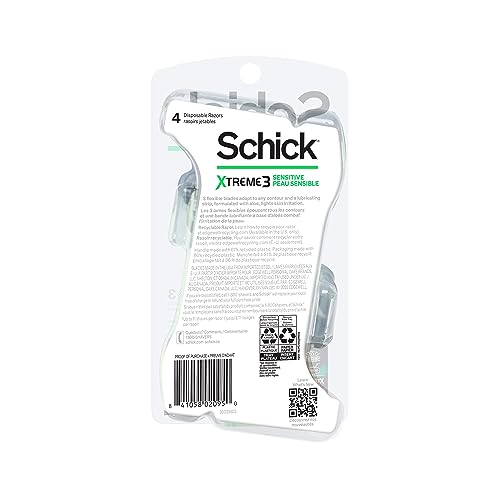 Schick Xtreme3 ergonomic handle grip for controlled shaving.
