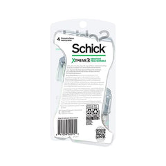 Schick Xtreme3 ergonomic handle grip for controlled shaving.