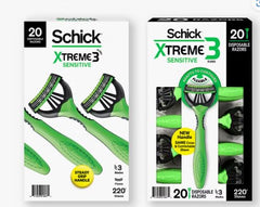 Schick Xtreme3 handle ergonomic non-slip grip enables secure control during shaving.